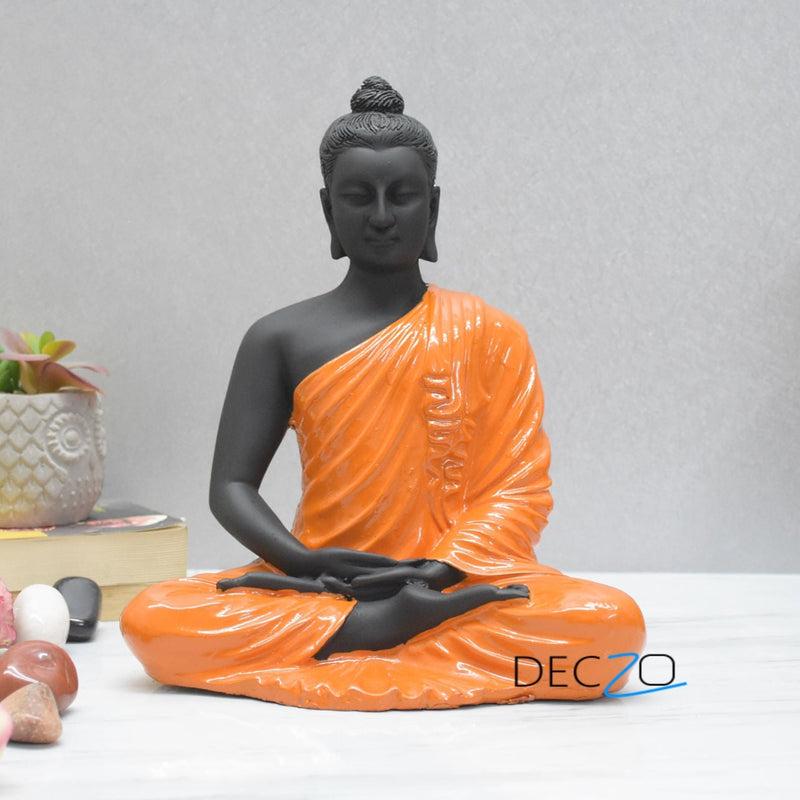 Gracious Yogi Sitting Buddha :  Orange-Black - Deczo