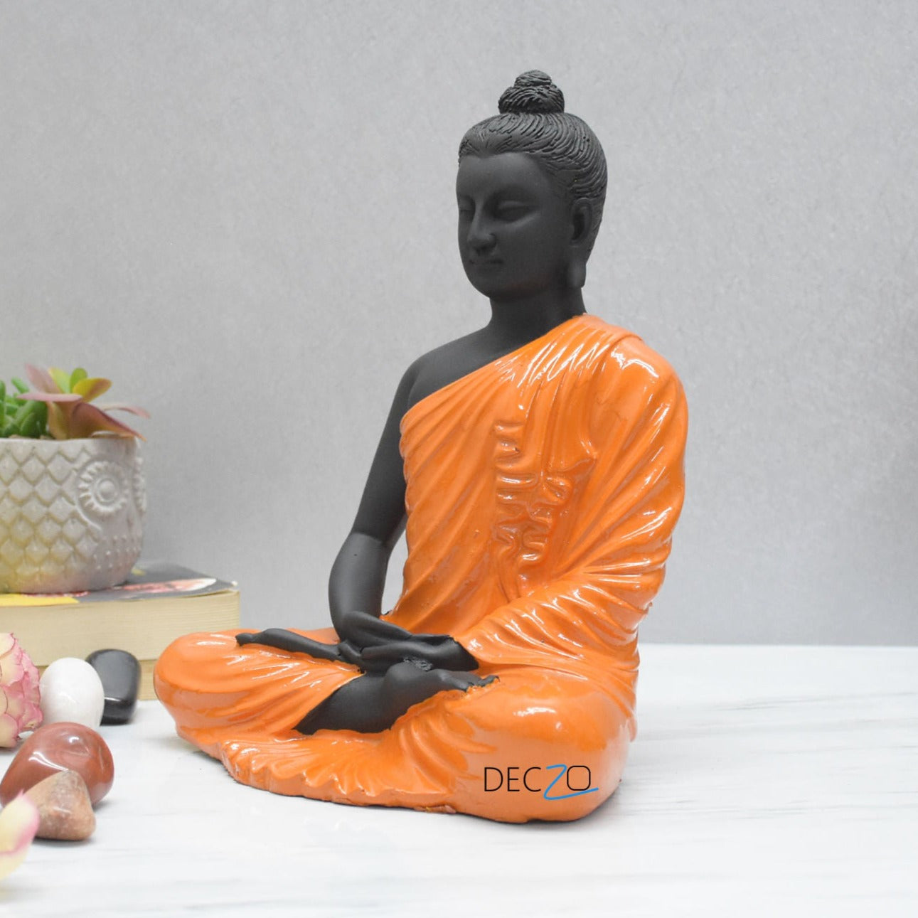 Gracious Yogi Sitting Buddha :  Orange-Black - Deczo
