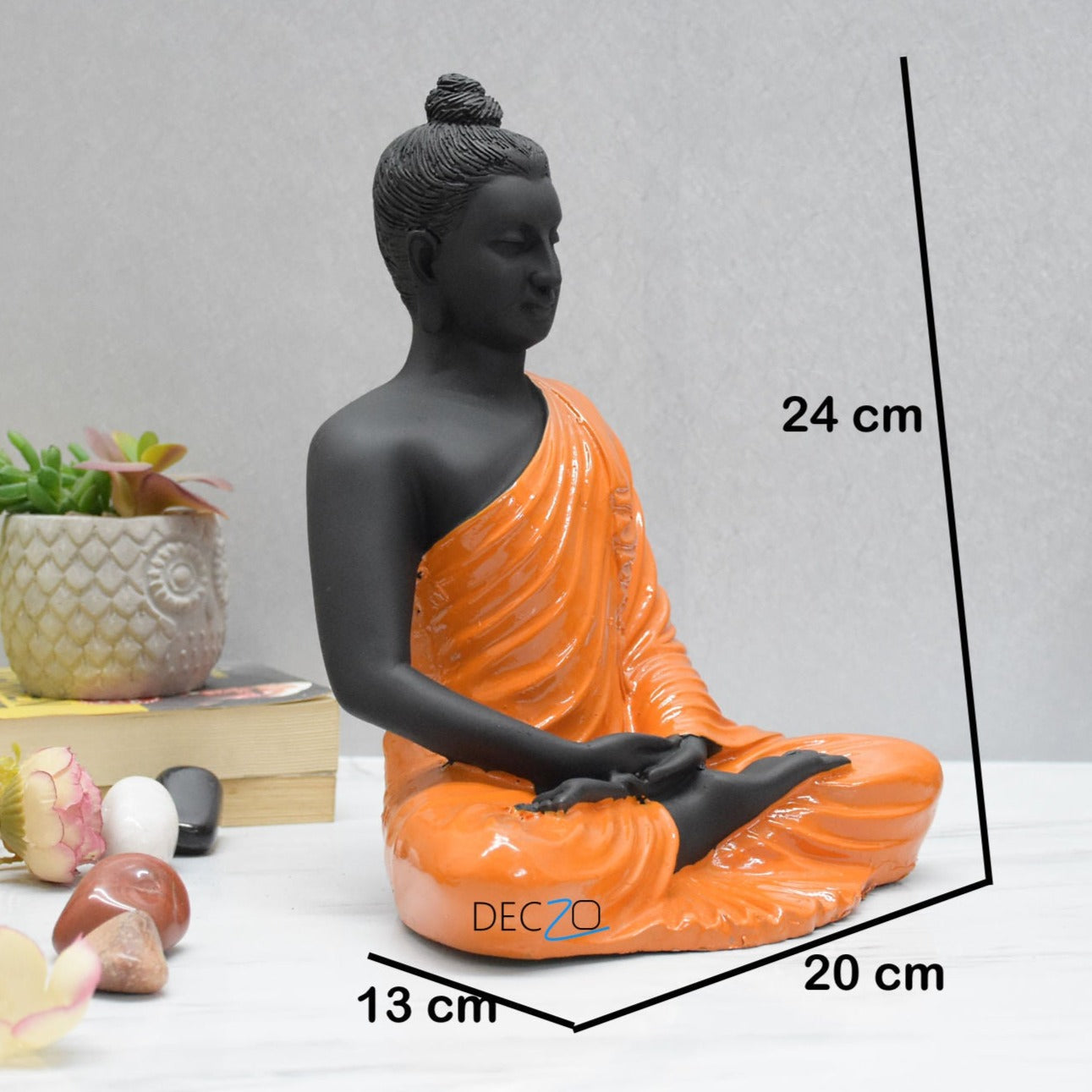 Gracious Yogi Sitting Buddha :  Orange-Black - Deczo