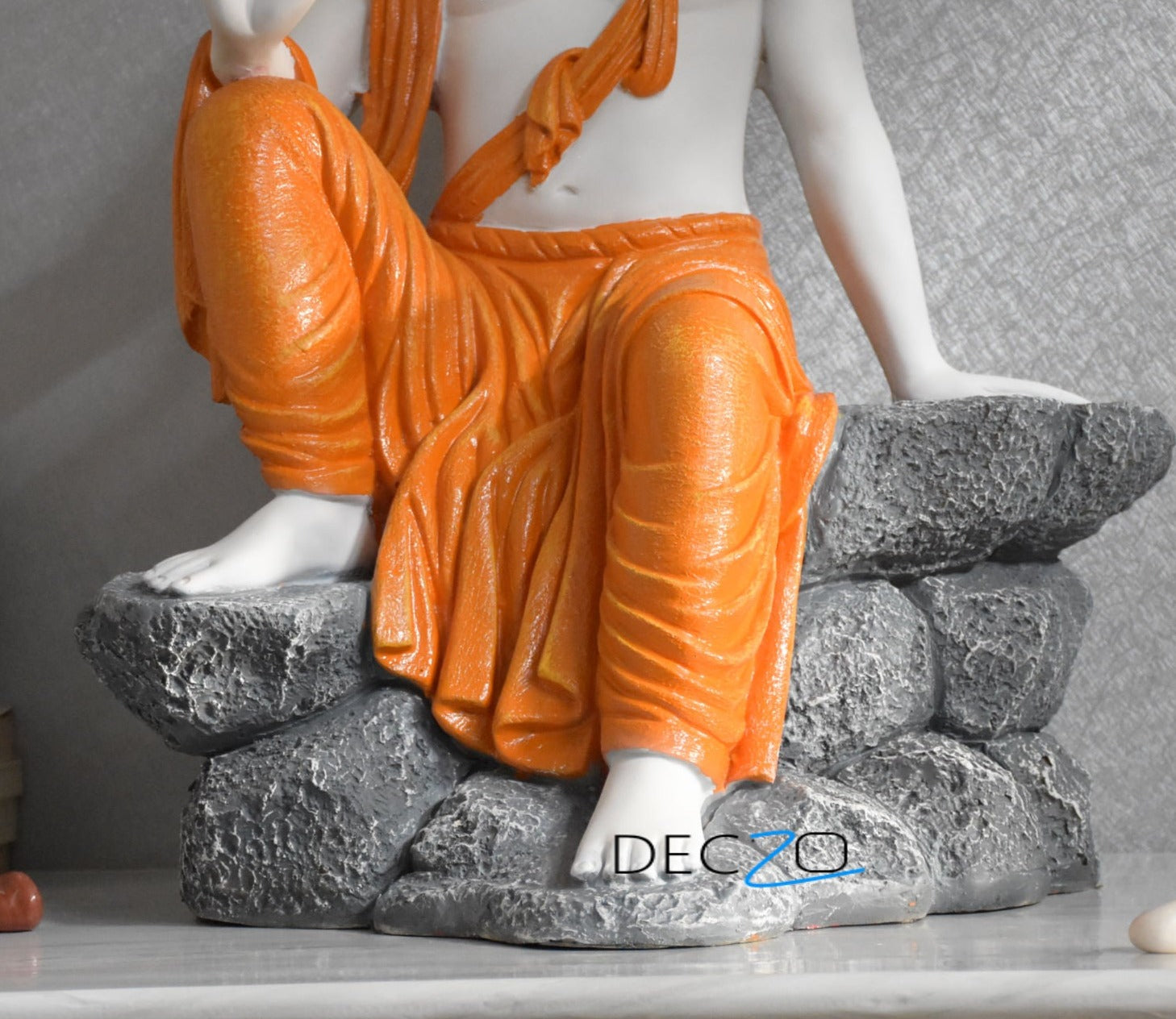 2.4 Feet Blessing Buddha Resting on Mountain – Orange White - Deczo