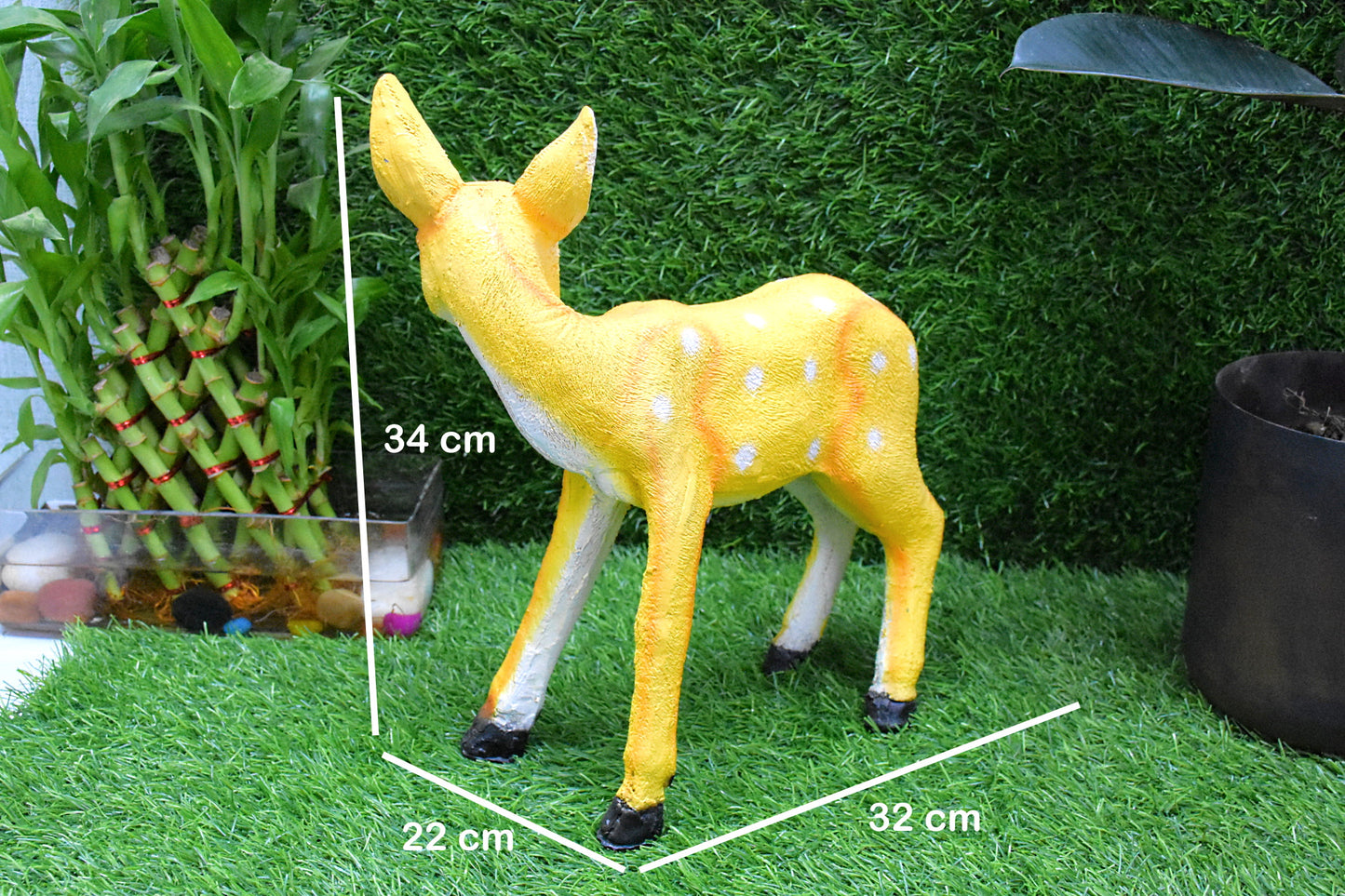 Baby Deer Garden Decor : Yellow, (34x32x12 CM)