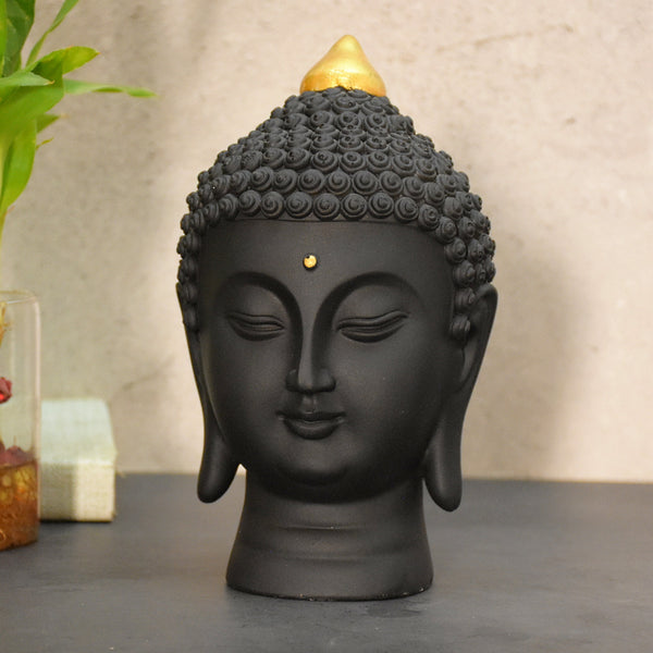 Moksha Buddha Head for Meditation ,Gift, Decor (Black)