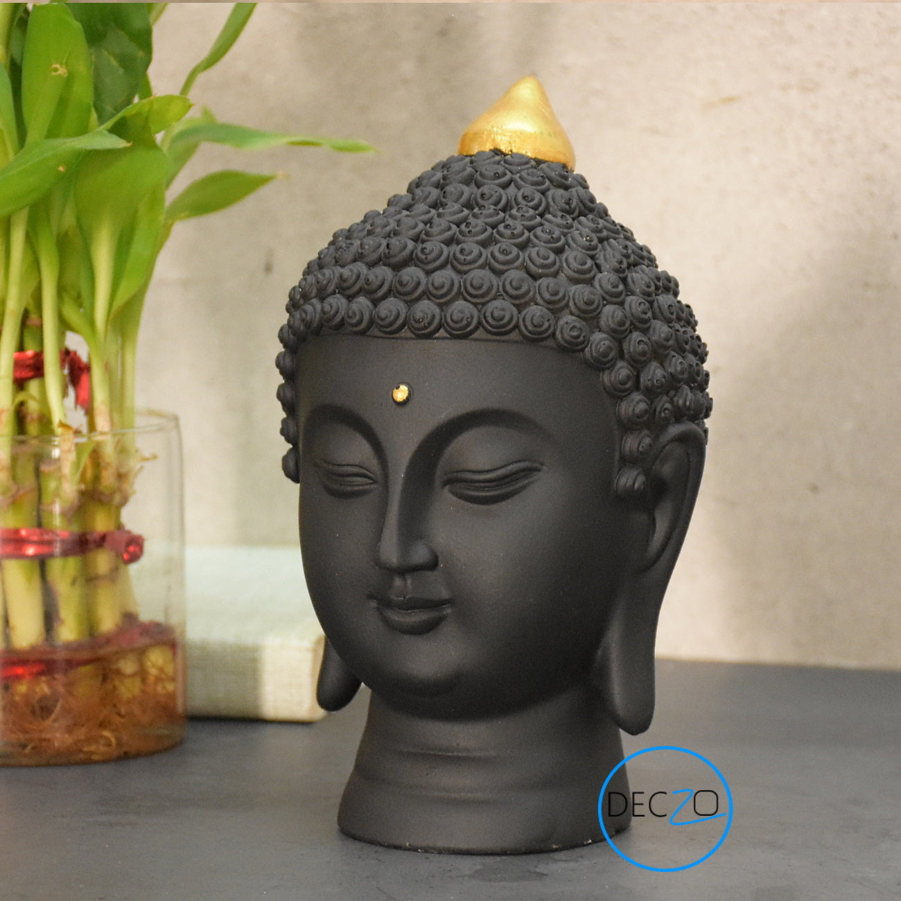 Moksha Buddha Head for Meditation ,Gift, Decor (Black)