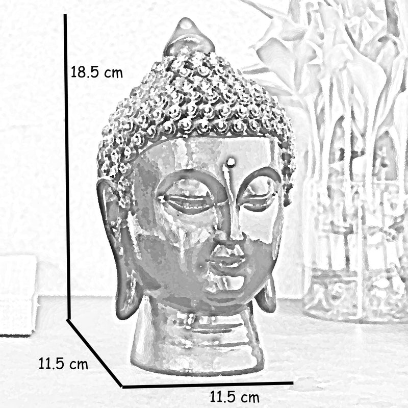 Moksha Buddha Head for Meditation ,Gift, Decor (Rustic Golden)