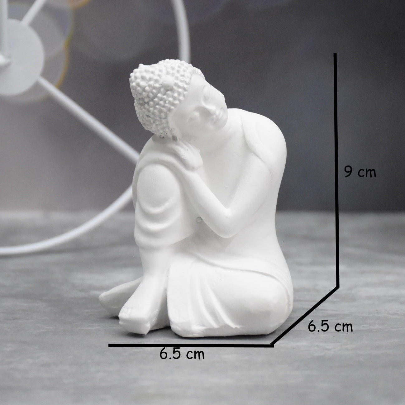 Head Resting Buddha Figurine for Spiritual , Gift , Table Decor (9x6.5x6.5 CM)