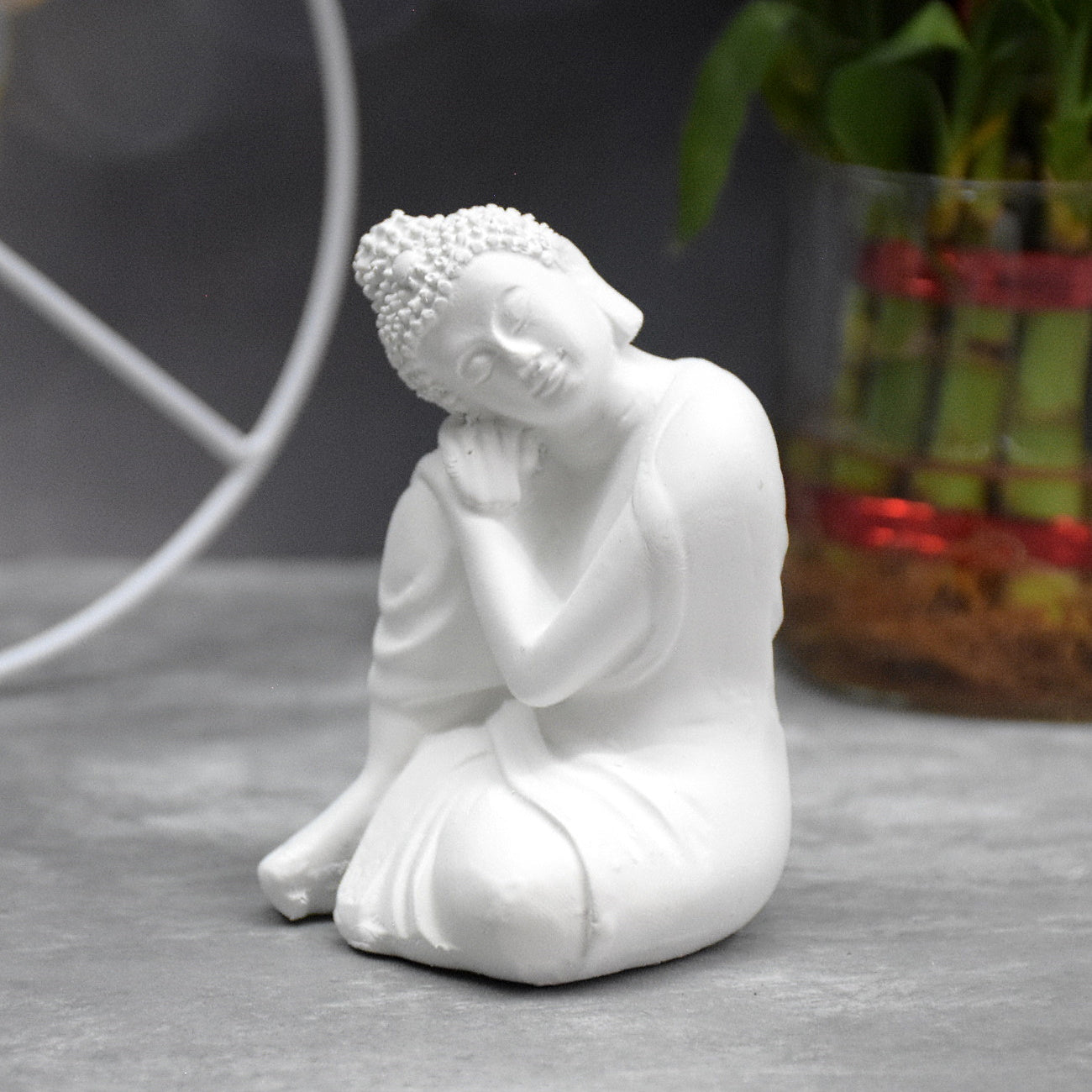 Head Resting Buddha Figurine for Spiritual , Gift , Table Decor (9x6.5x6.5 CM)