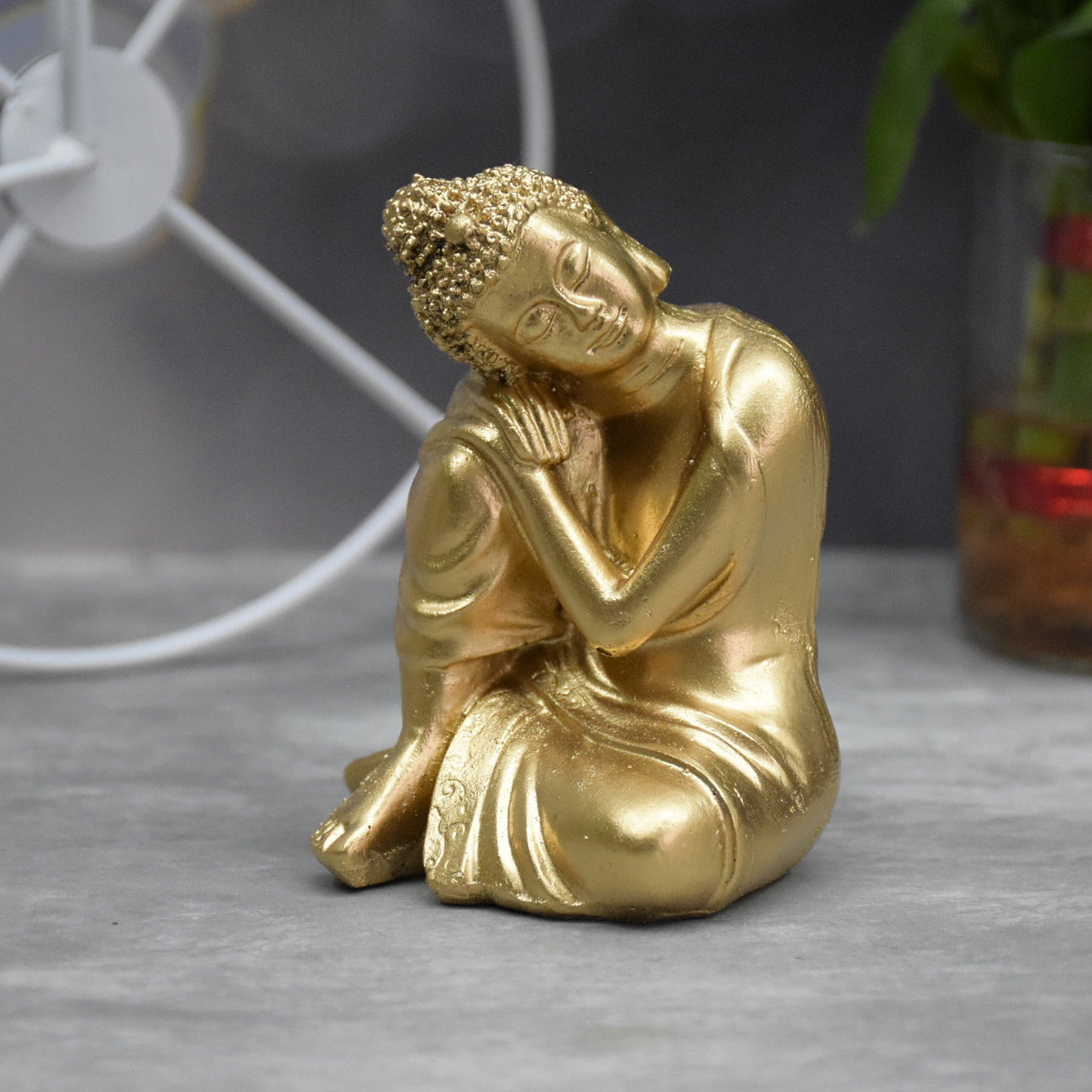 Head Resting Buddha Figurine for Spiritual , Gift , Table Decor (9x6.5x6.5 CM)