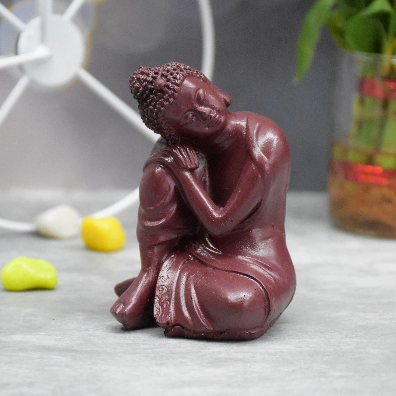 Head Resting Buddha Figurine for Spiritual , Gift , Table Decor (9x6.5x6.5 CM)