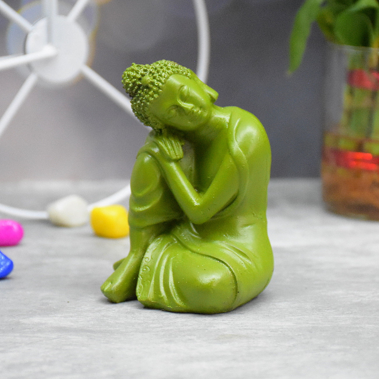 Head Resting Buddha Figurine for Spiritual , Gift , Table Decor (9x6.5x6.5 CM)