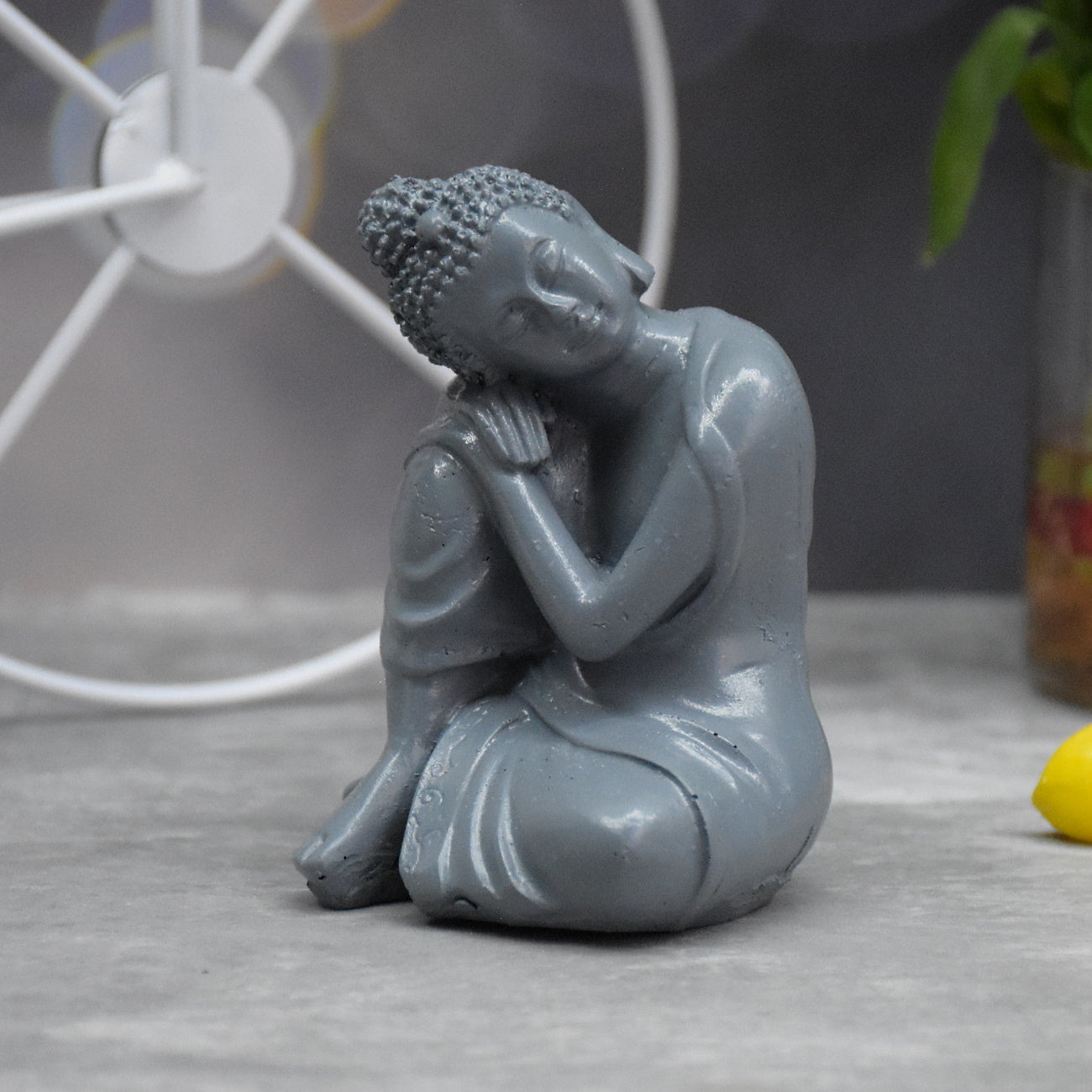 Head Resting Buddha Figurine for Spiritual , Gift , Table Decor (9x6.5x6.5 CM)