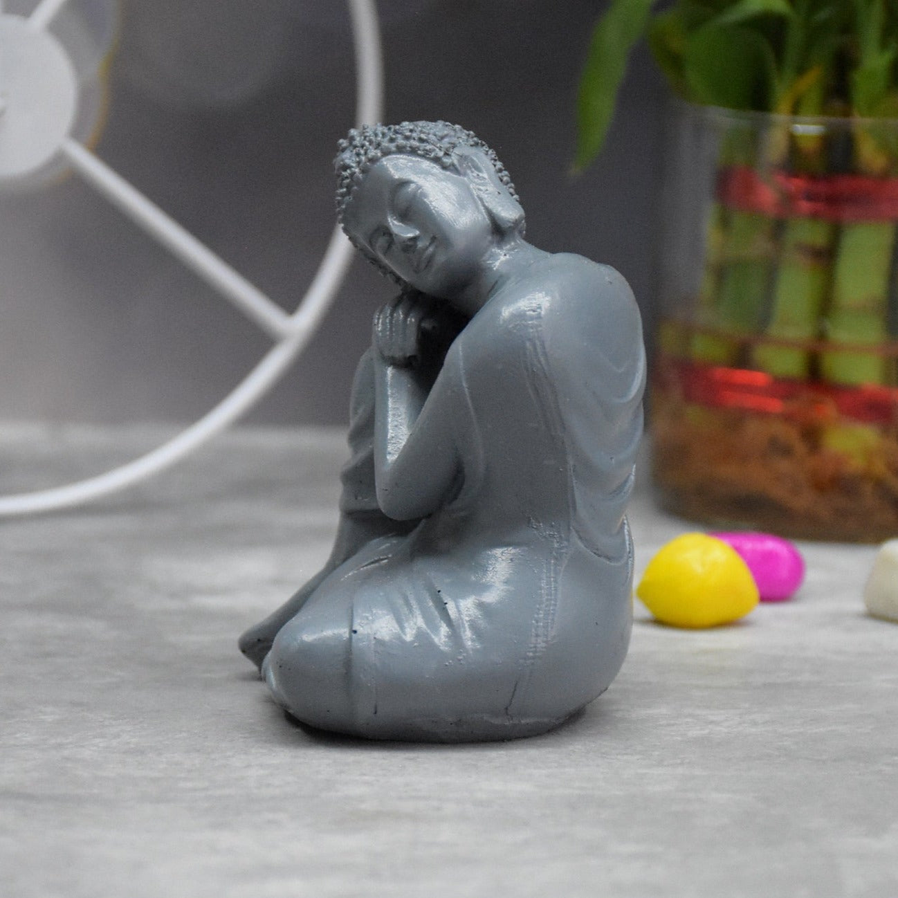 Head Resting Buddha Figurine for Spiritual , Gift , Table Decor (9x6.5x6.5 CM)