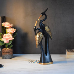 Kissing Pair of Swan Showpiece : Black - Deczo