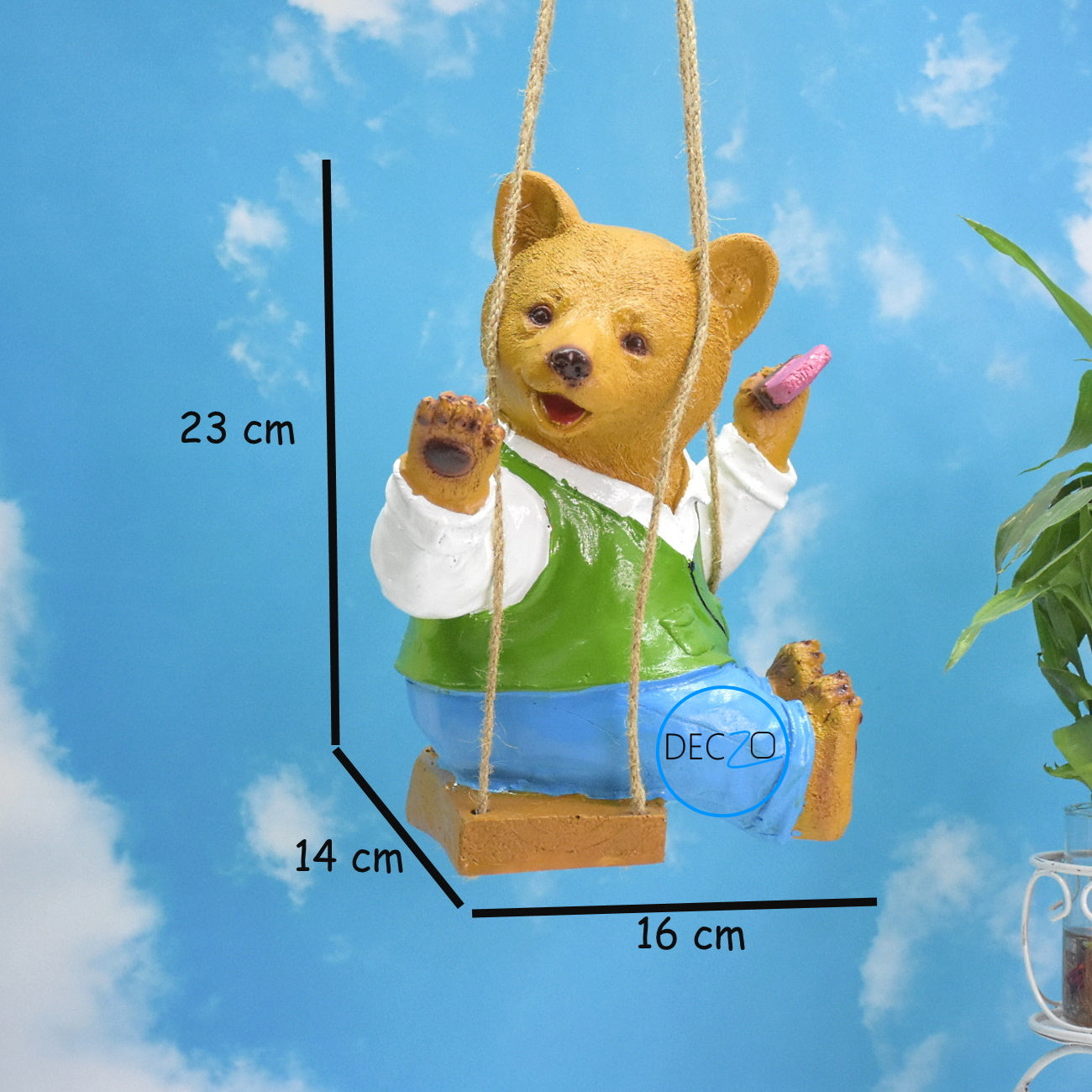 Hanging  Bear Eating Ice cream  Garden Decor