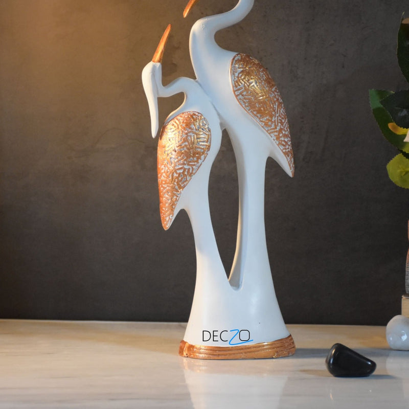 Kissing Pair of Swan Showpiece : White - Deczo
