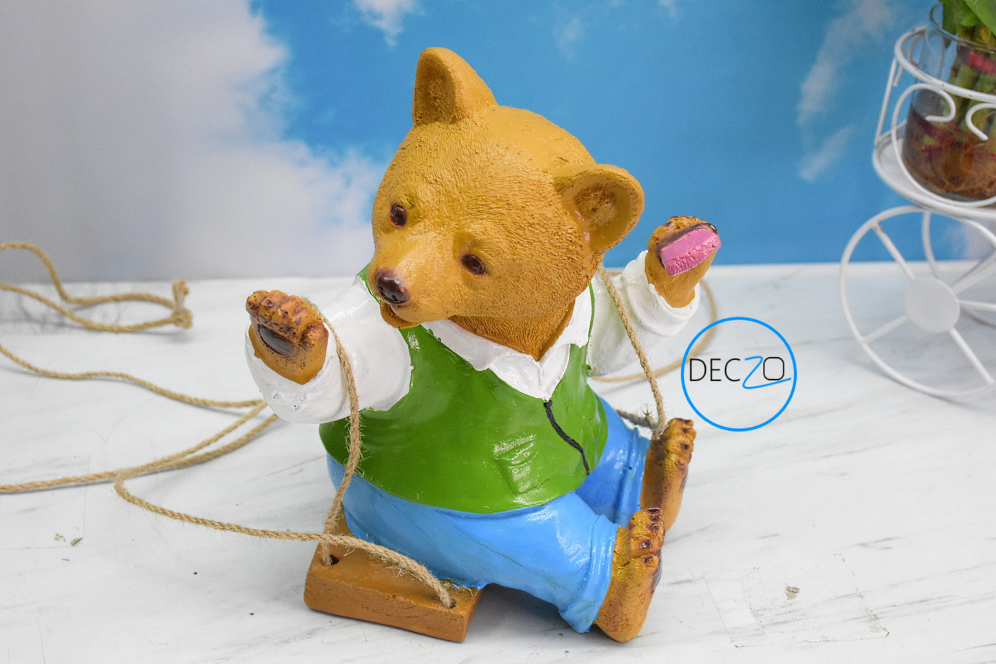 Hanging  Bear Eating Ice cream  Garden Decor