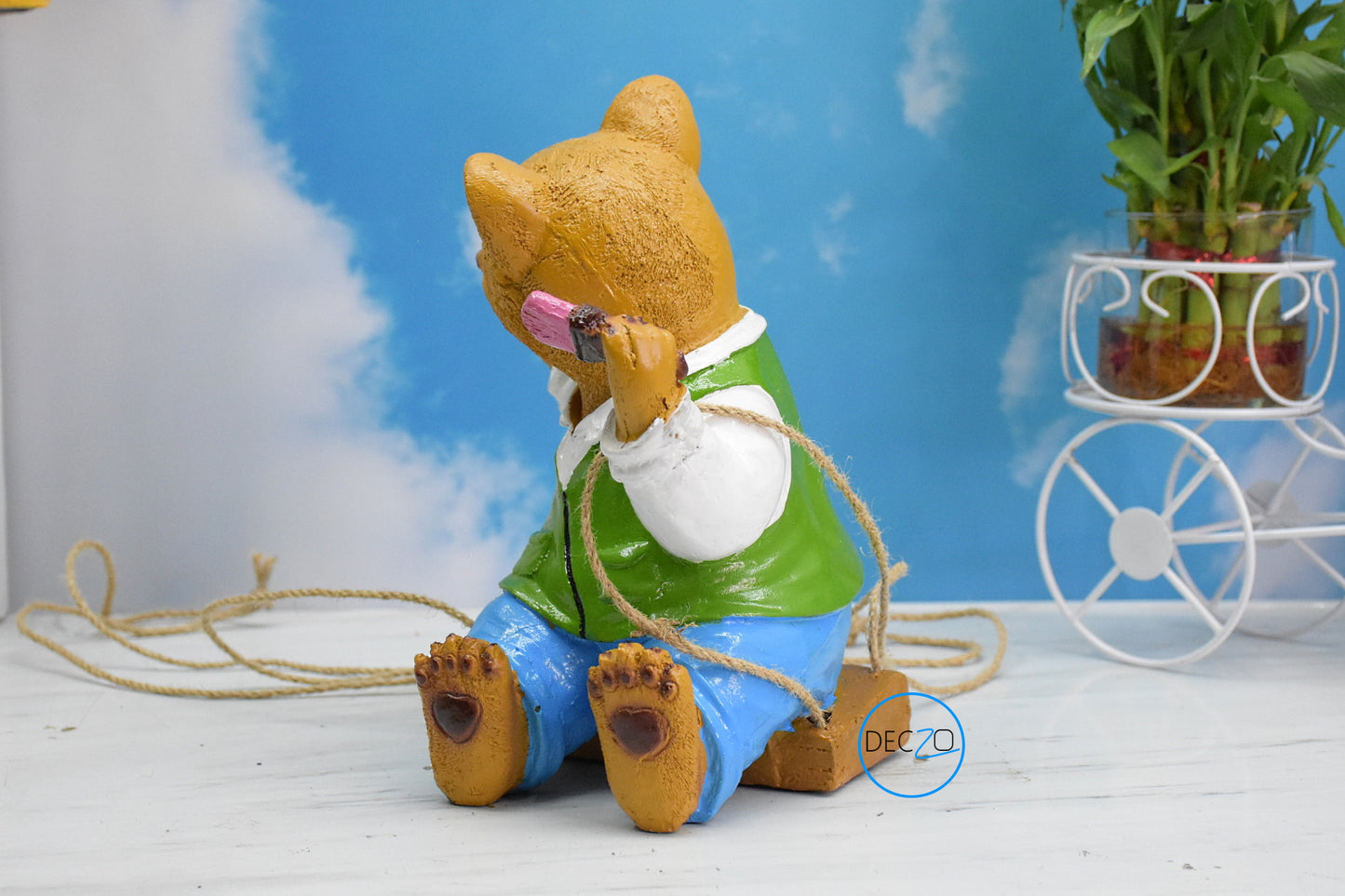 Hanging  Bear Eating Ice cream  Garden Decor