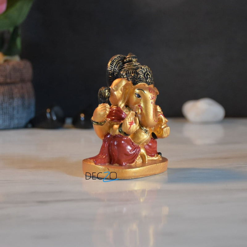 Mini Golden Ganesha Figurine - Set of 2 - Deczo