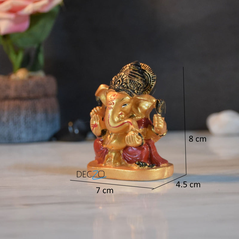 Mini Golden Ganesha Figurine - Set of 2 - Deczo
