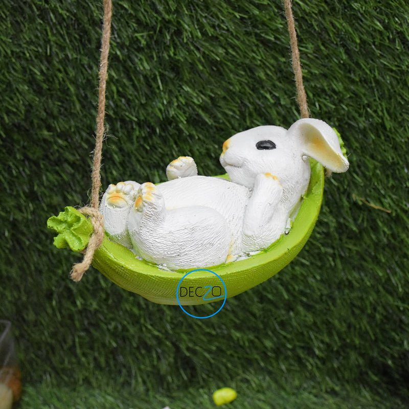 Resting Rabbit Hanging Garden Decor