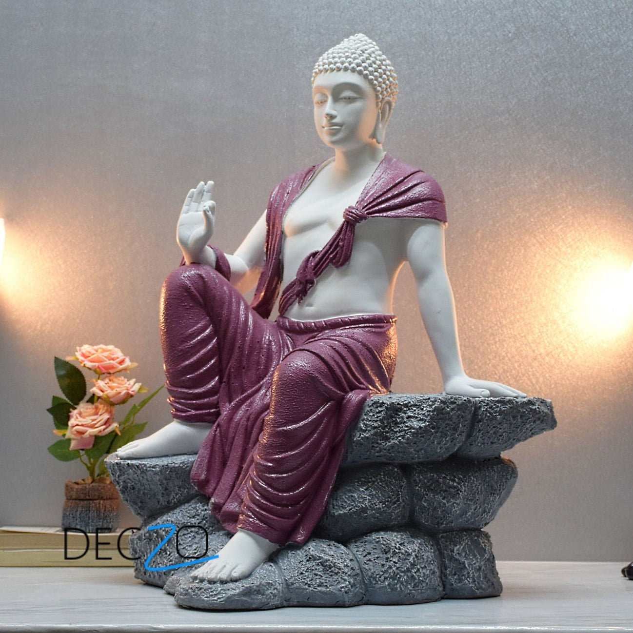 2.4 Feet Blessing Mountain Buddha – Cherry Brown - Deczo