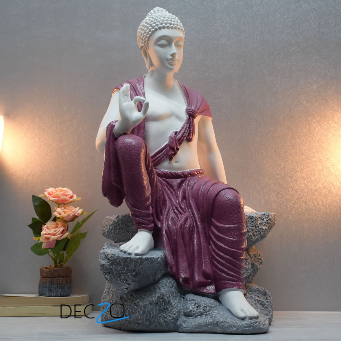 2.4 Feet Blessing Mountain Buddha – Cherry Brown - Deczo
