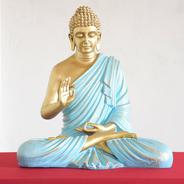 2 Feet Serene Blessing Buddha   : Golden Blue