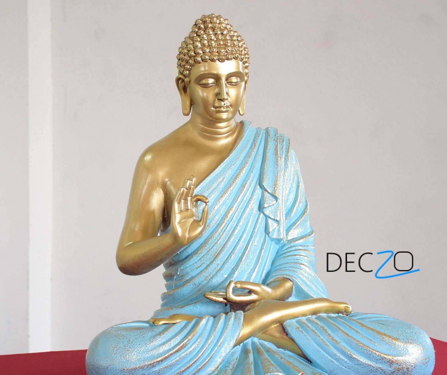 2 Feet Serene Blessing Buddha   : Golden Blue - Deczo