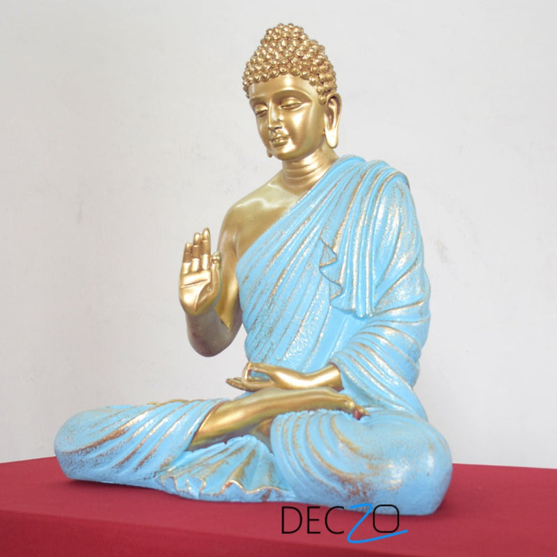 2 Feet Serene Blessing Buddha   : Golden Blue - Deczo