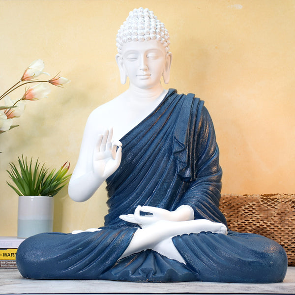 2 Feet Serene Blessing Buddha Idol : Royal Blue