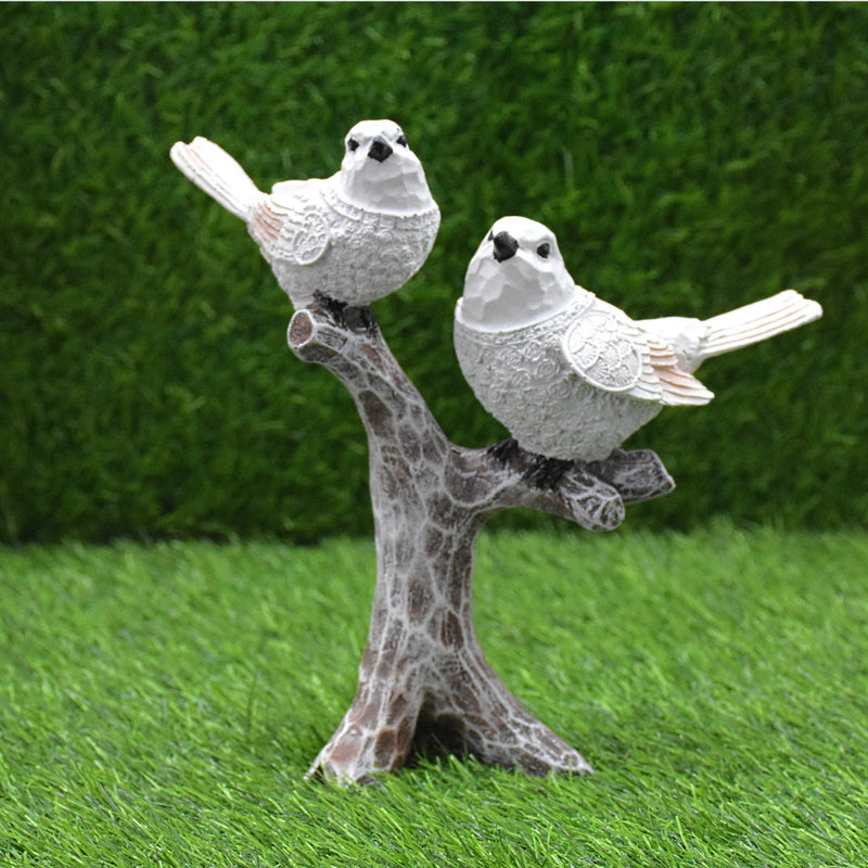 Bird Pair Sitting On Tree Branch Figurine For Home Decor,Fang sue Item For Good Luck,Bird and animal showpiece