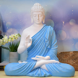 2 Feet Serene Blessing Buddha   : Blue White