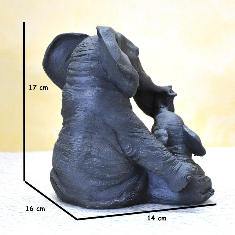 Mother and Baby Elephant Showpiece:Grey