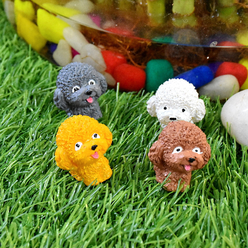 Cute Multicolor Dog Puppy Miniature Figures (Set of 4)