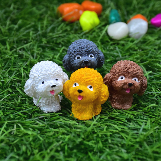 Cute Multicolor Dog Puppy Miniature Figures (Set of 4)