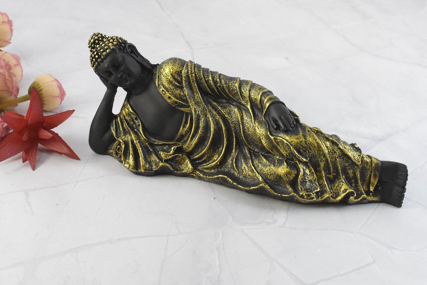 Buddha in Resting Position : Golden Black - Deczo