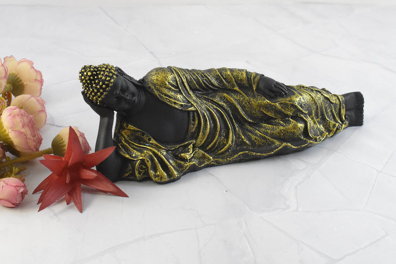 Buddha in Resting Position : Golden Black - Deczo