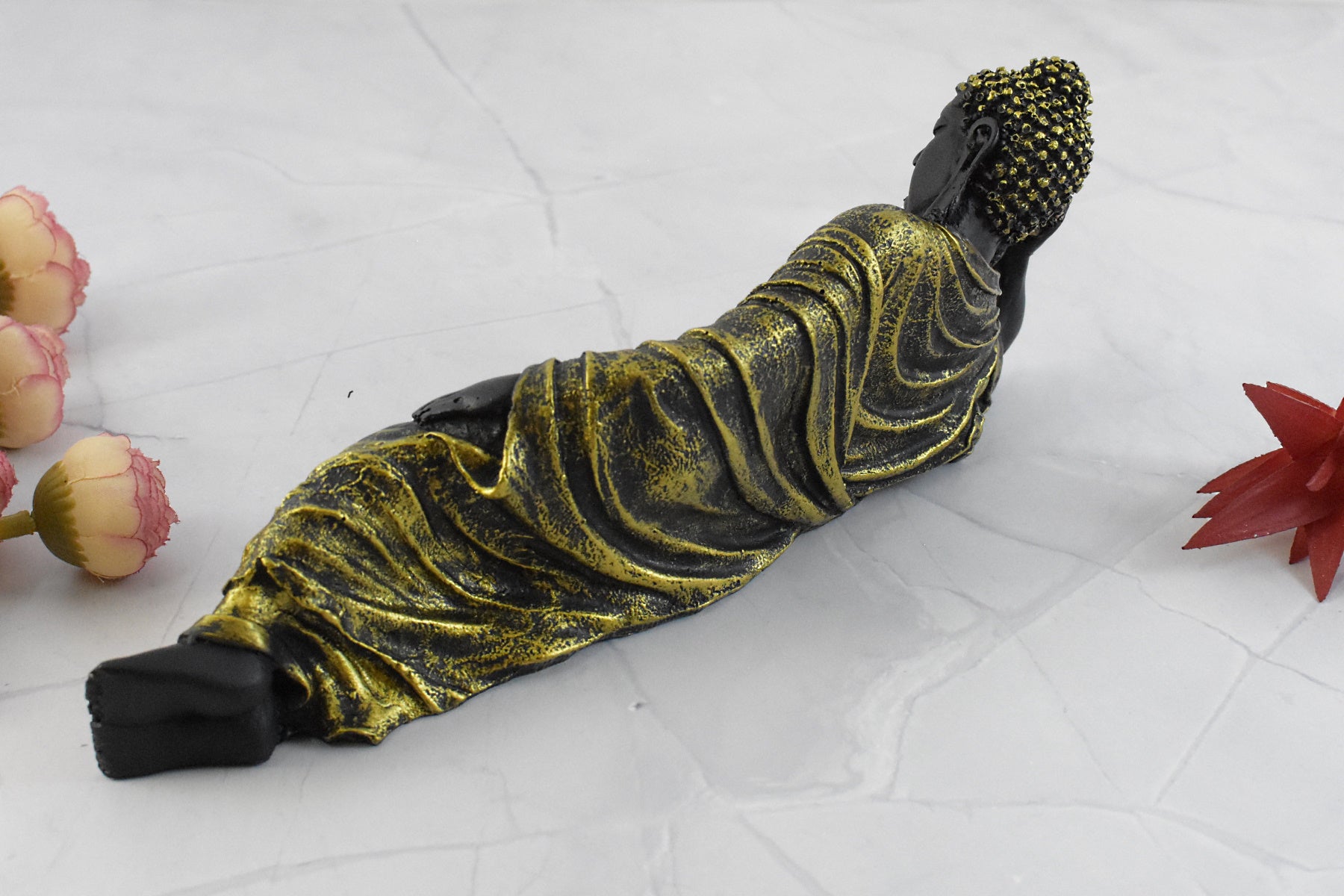 Buddha in Resting Position : Golden Black - Deczo