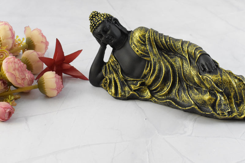 Buddha in Resting Position : Golden Black - Deczo