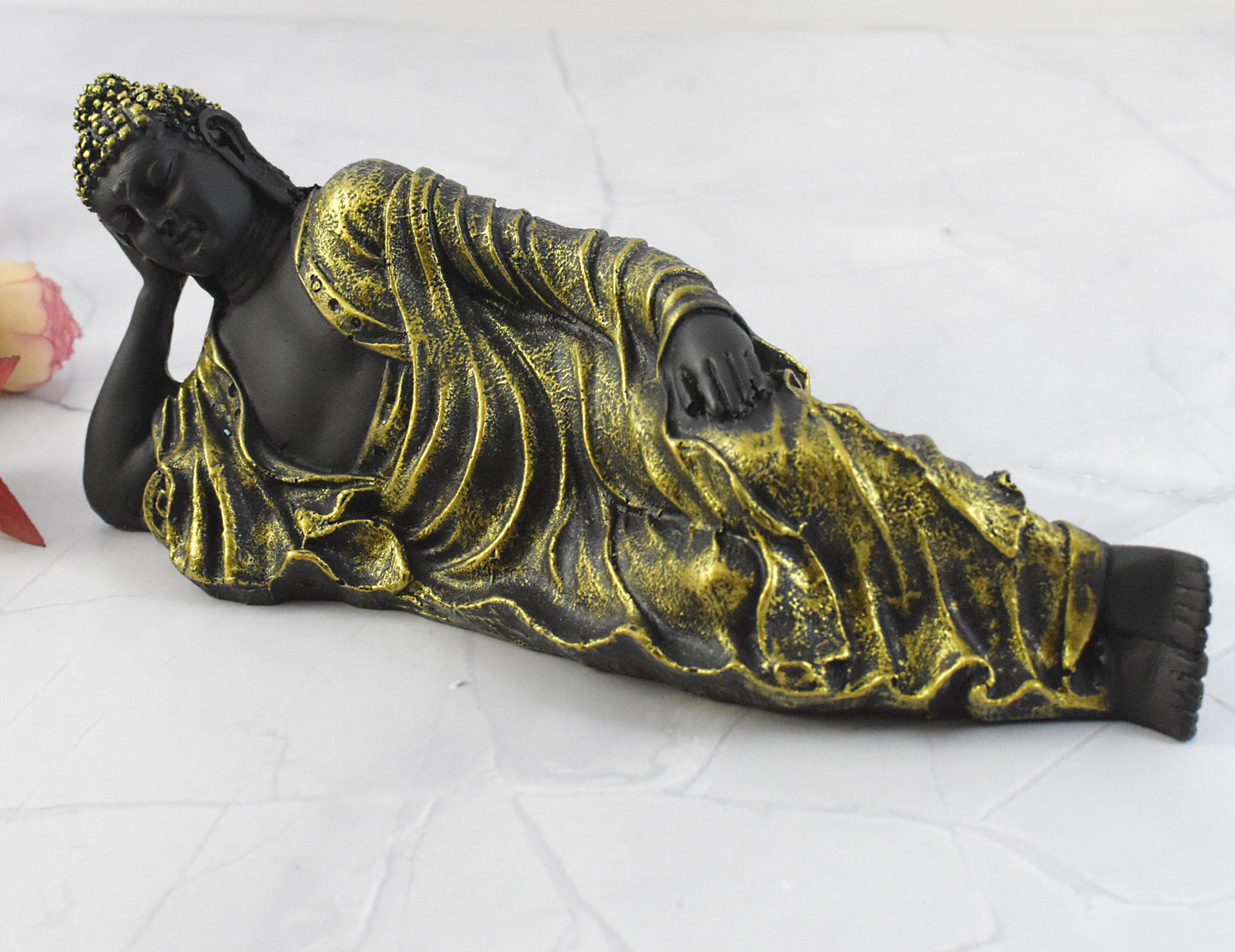 Buddha in Resting Position : Golden Black - Deczo