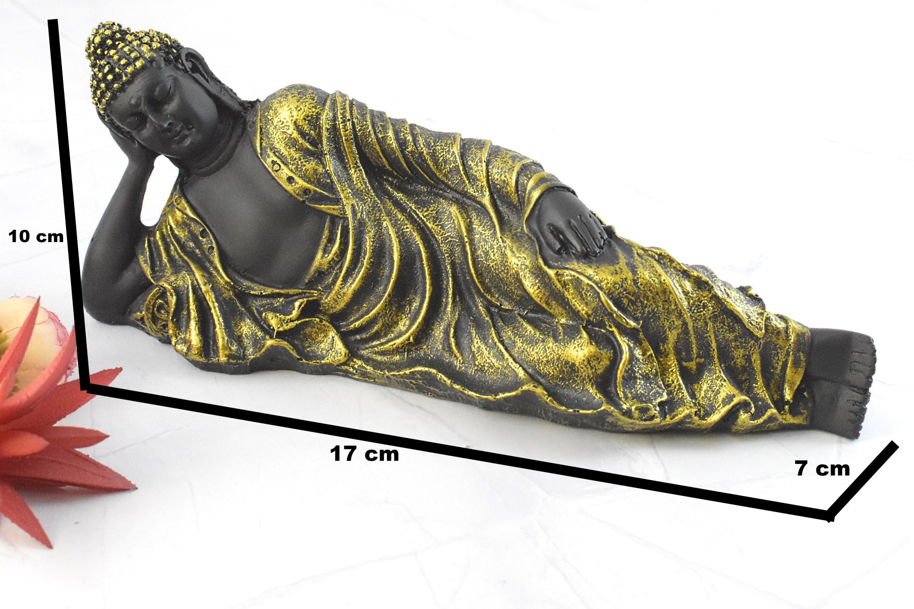 Buddha in Resting Position : Golden Black - Deczo