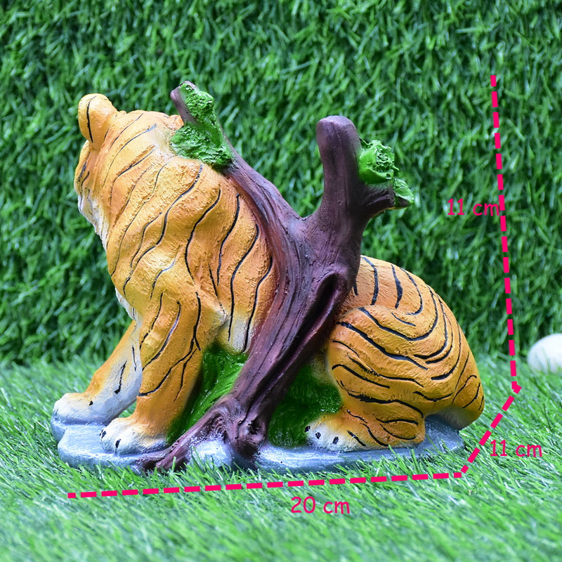 Resting Bengal Tiger Collectible Wild Cat Animal  Garden Decoration Figurine Statue