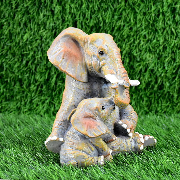 Mother and Baby Elephant Showpiece:Multi