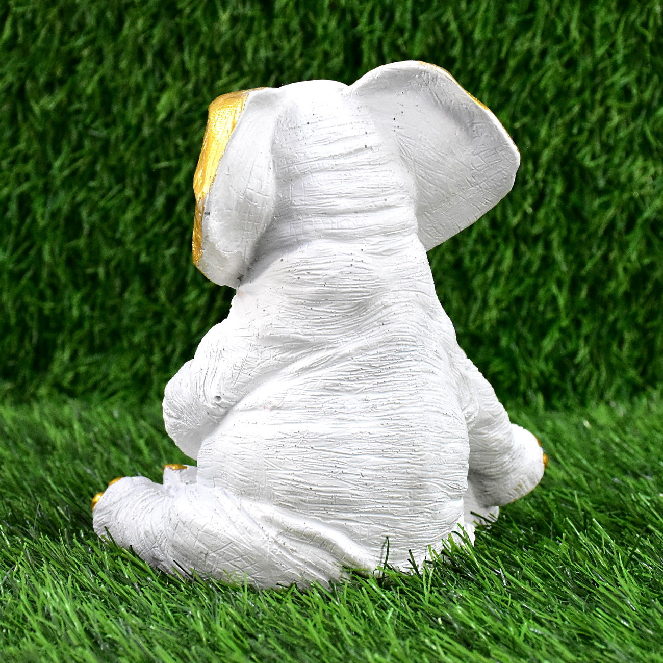 Mother and Baby Elephant Showpiece: White