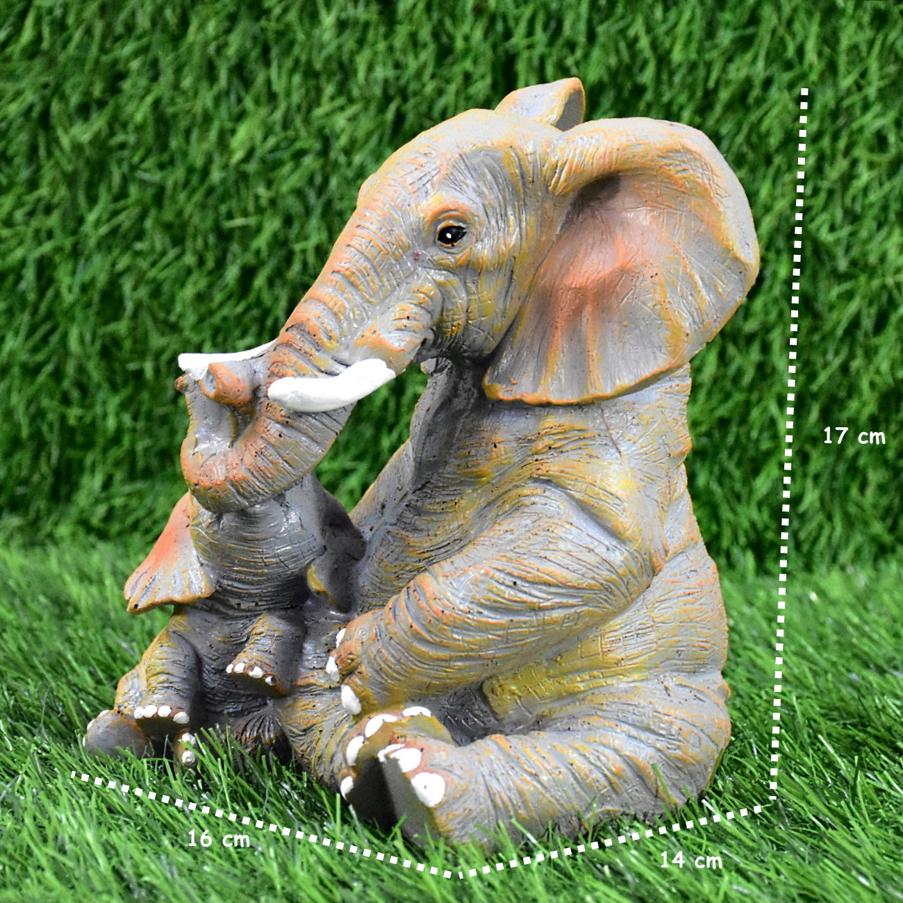 Mother and Baby Elephant Showpiece:Multi