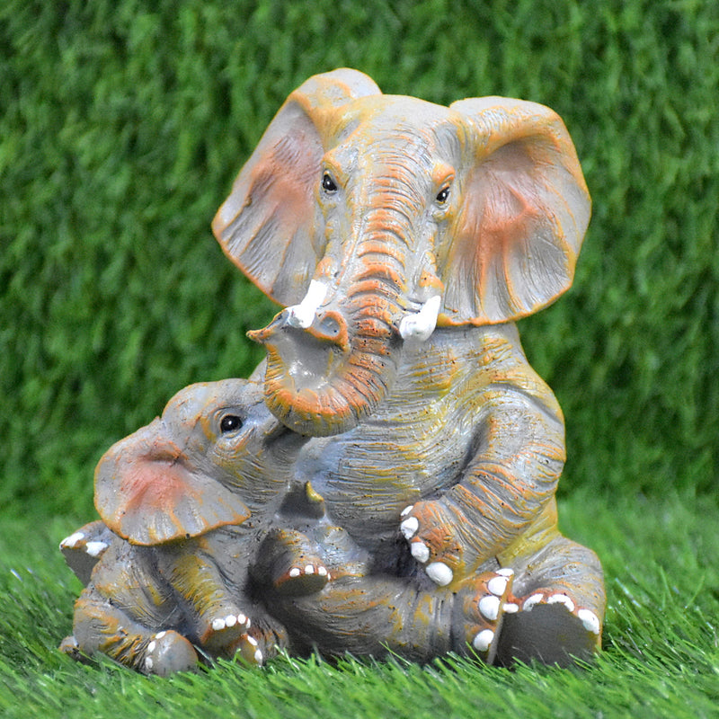 Mother and Baby Elephant Showpiece:Multi