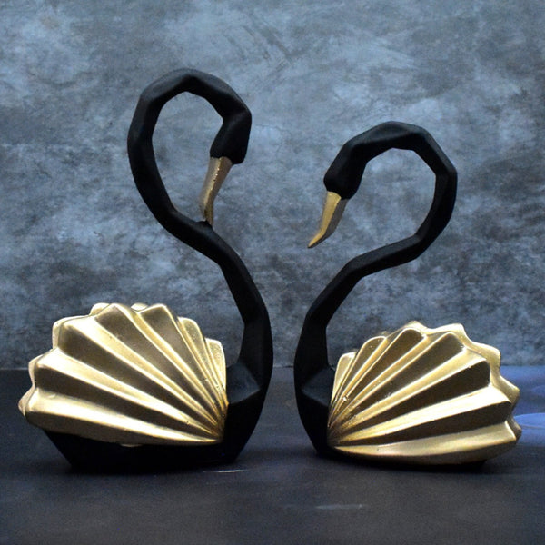 Swan Pair Showpiece : Golden