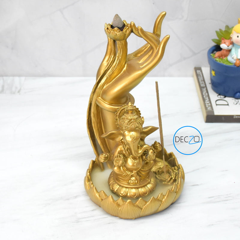Ganesha Sitting Under Hand Incense Holder