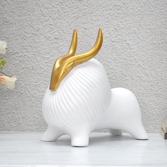 White Yak with Golden Horn statue - deczo