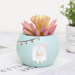 Cute Dreamy Unicorn Resin Succulent Pot - Deczo