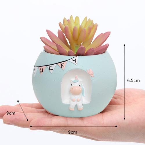Cute Dreamy Unicorn Resin Succulent Pot - Deczo